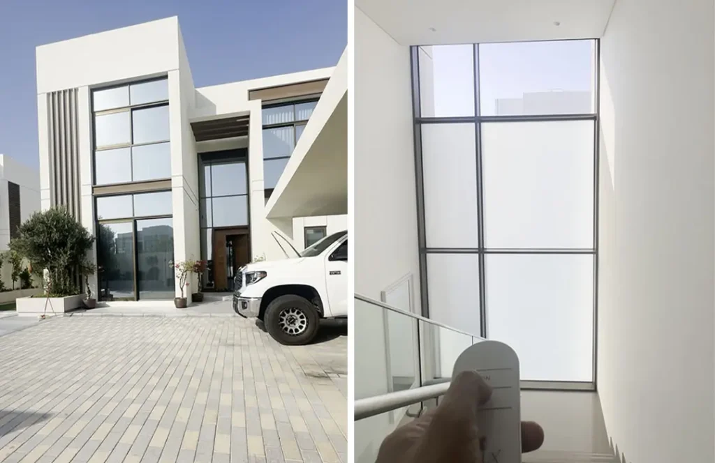 PDLC smart glass film installed in jubail island UAE